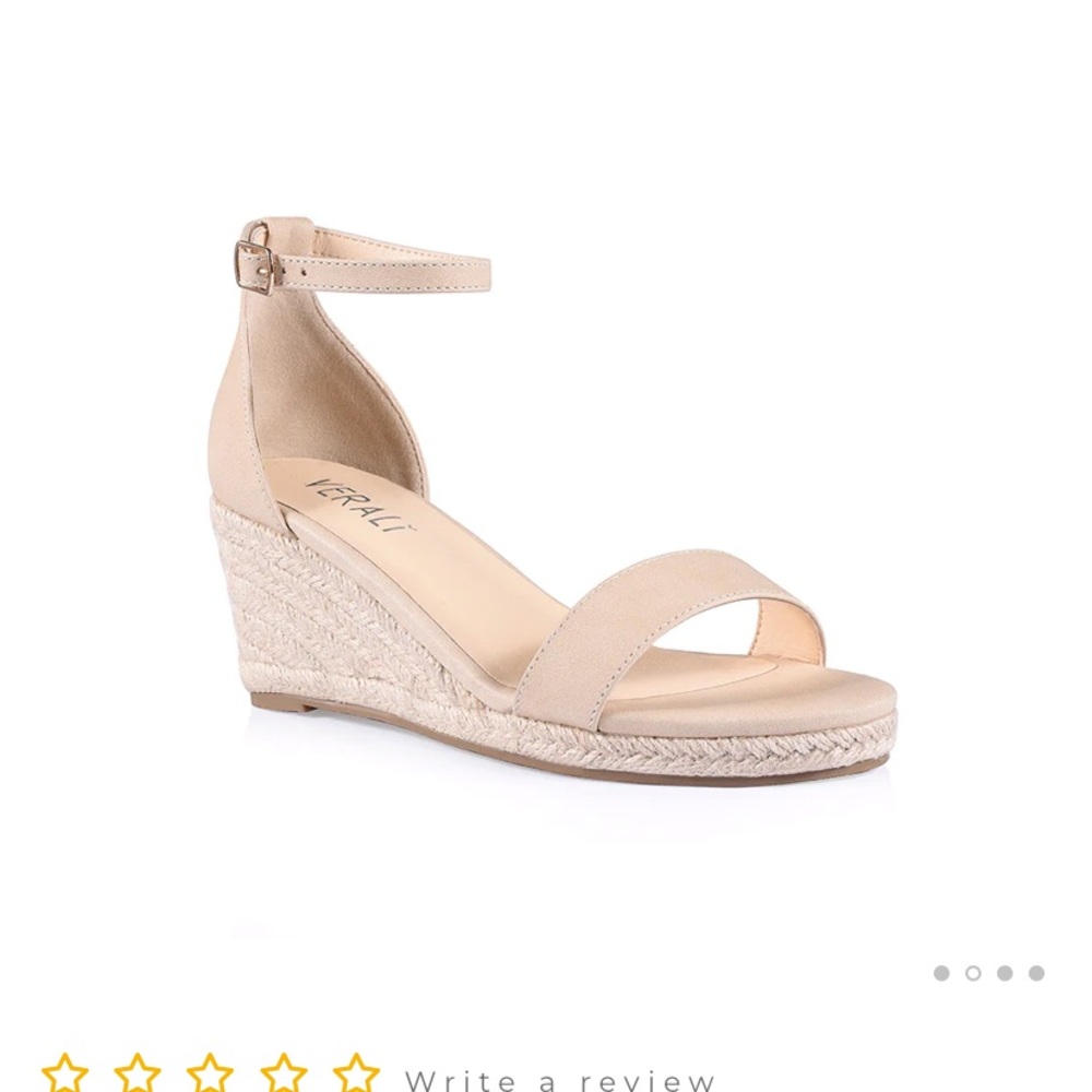 VERALI BOBBIE WEDGE SANDEL Nude 2 inch heel size 8 good condition